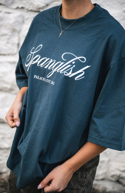 Spanglish - Oversized Slate Blue T-Shirt