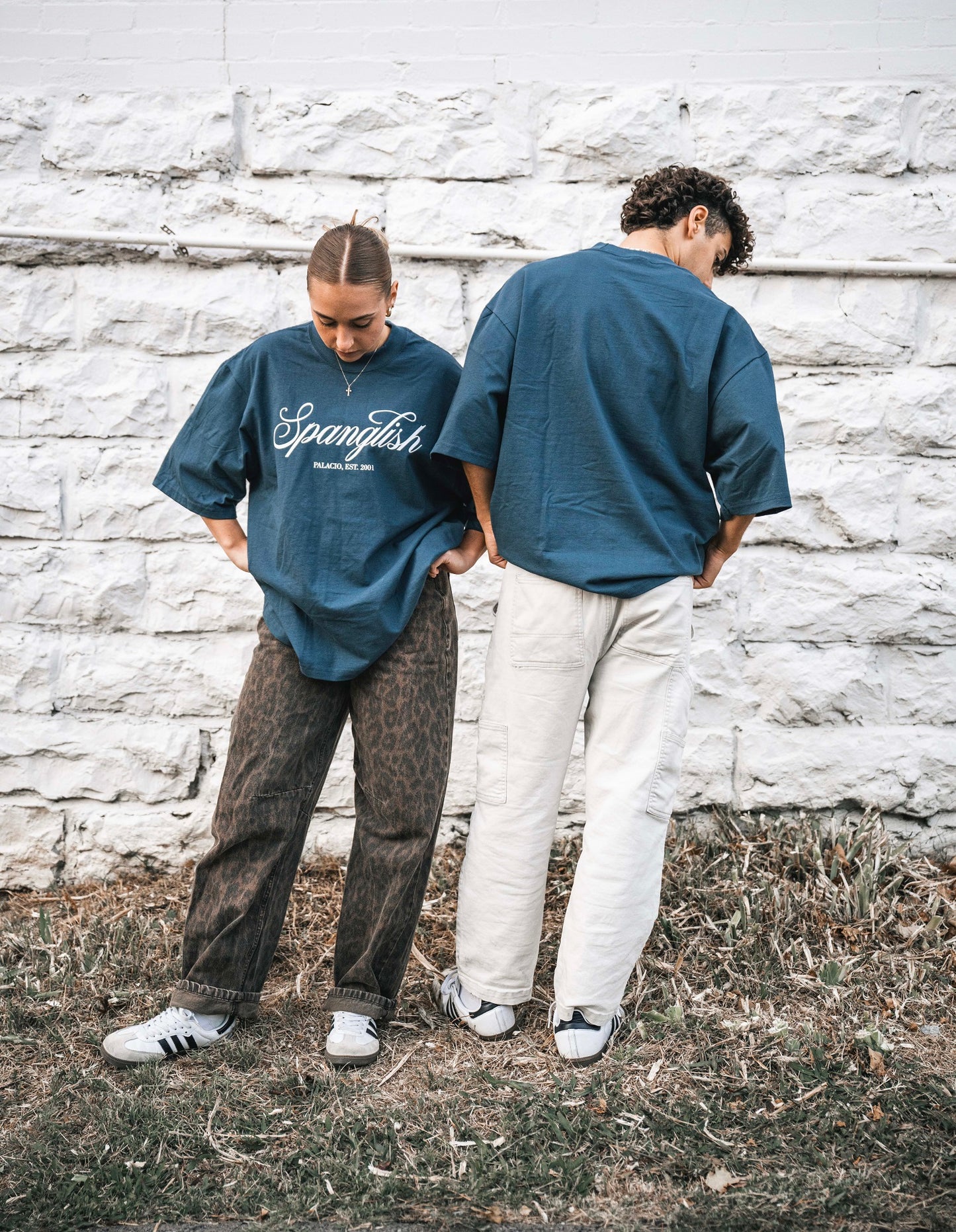 Spanglish - Oversized Slate Blue T-Shirt