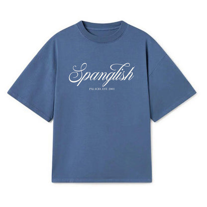 Spanglish - Oversized Slate Blue T-Shirt